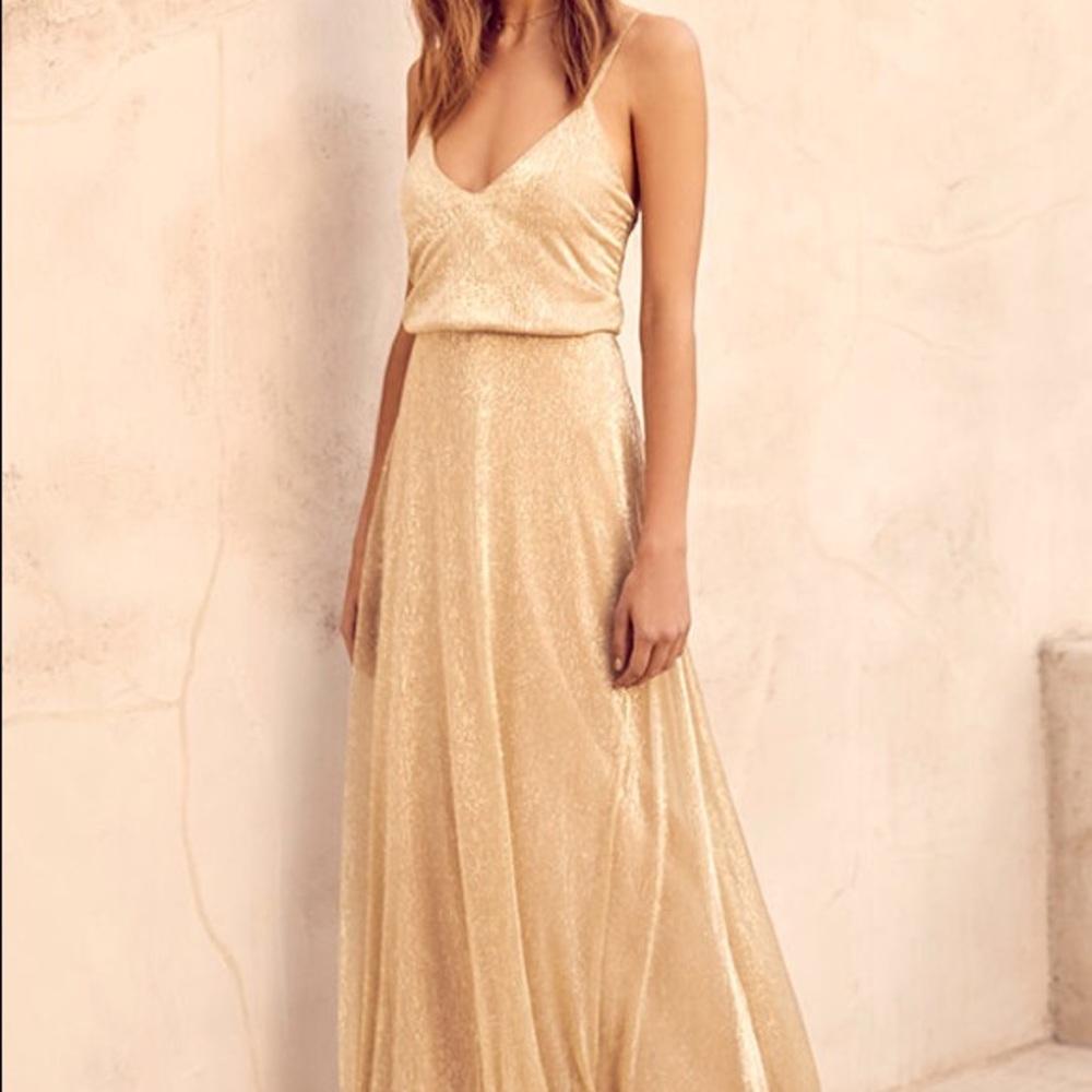 Metallic Gold Evening Gown